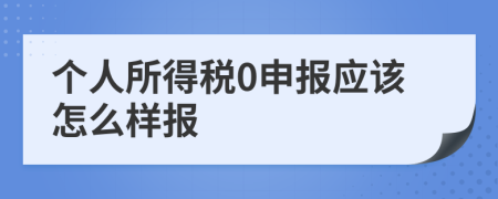 个人所得税0申报应该怎么样报