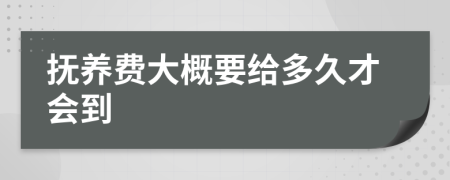 抚养费大概要给多久才会到