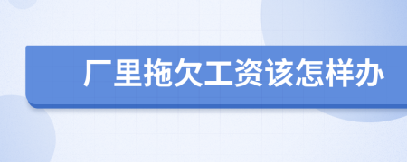 厂里拖欠工资该怎样办