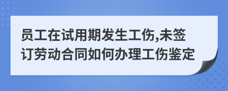 员工在试用期发生工伤,未签订劳动合同如何办理工伤鉴定