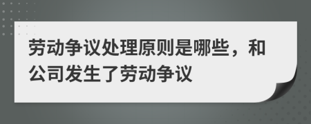 劳动争议处理原则是哪些，和公司发生了劳动争议