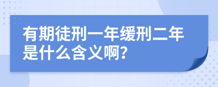 有期徒刑一年缓刑二年是什么含义啊？