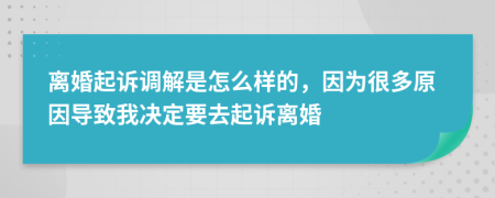 离婚起诉调解是怎么样的，因为很多原因导致我决定要去起诉离婚