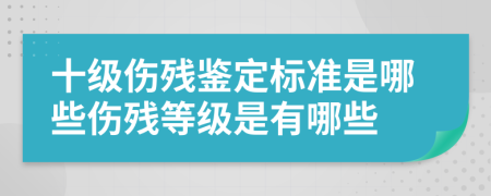 十级伤残鉴定标准是哪些伤残等级是有哪些