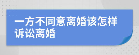 一方不同意离婚该怎样诉讼离婚
