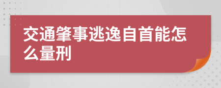 交通肇事逃逸自首能怎么量刑