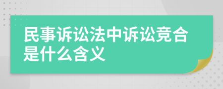 民事诉讼法中诉讼竞合是什么含义