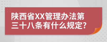 陕西省XX管理办法第三十八条有什么规定?
