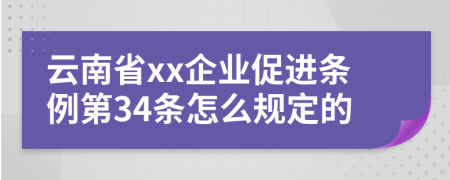 云南省xx企业促进条例第34条怎么规定的