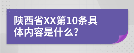 陕西省XX第10条具体内容是什么?