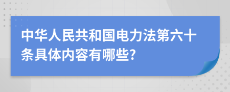 中华人民共和国电力法第六十条具体内容有哪些?