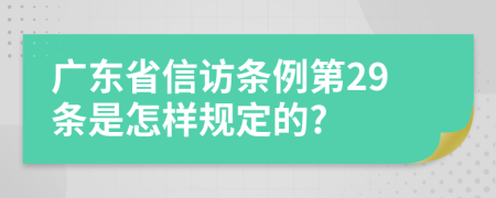 广东省信访条例第29条是怎样规定的?