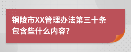 铜陵市XX管理办法第三十条包含些什么内容?