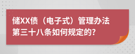 储XX债（电子式）管理办法第三十八条如何规定的?