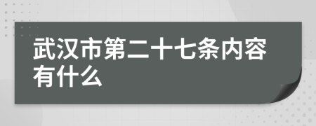 武汉市第二十七条内容有什么