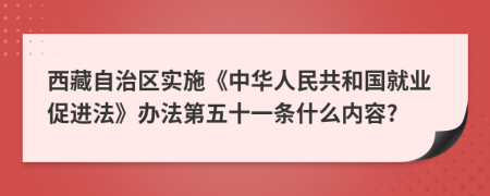 西藏自治区实施《中华人民共和国就业促进法》办法第五十一条什么内容?