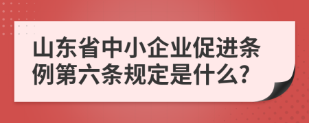 山东省中小企业促进条例第六条规定是什么?