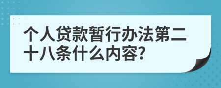 个人贷款暂行办法第二十八条什么内容?