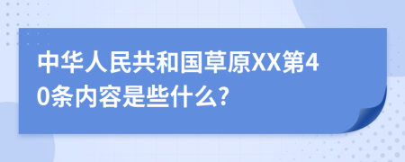 中华人民共和国草原XX第40条内容是些什么?