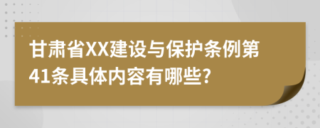 甘肃省XX建设与保护条例第41条具体内容有哪些?