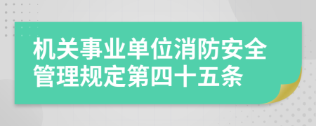 机关事业单位消防安全管理规定第四十五条