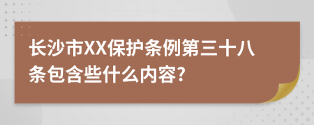 长沙市XX保护条例第三十八条包含些什么内容?