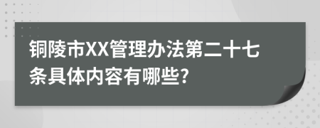 铜陵市XX管理办法第二十七条具体内容有哪些?