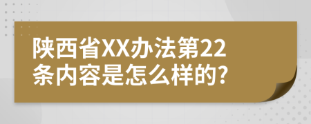 陕西省XX办法第22条内容是怎么样的?