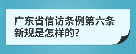 广东省信访条例第六条新规是怎样的?