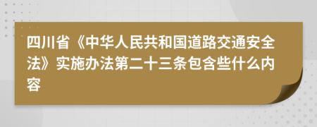 四川省《中华人民共和国道路交通安全法》实施办法第二十三条包含些什么内容