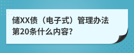 储XX债（电子式）管理办法第20条什么内容?