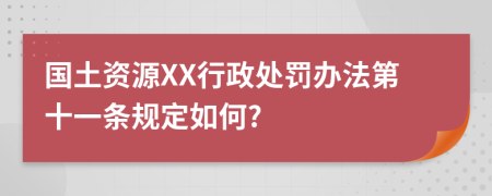 国土资源XX行政处罚办法第十一条规定如何?