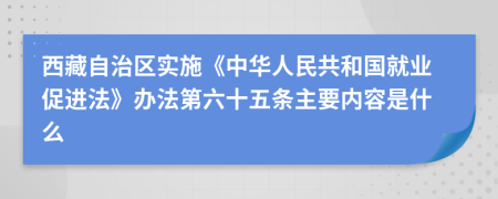 西藏自治区实施《中华人民共和国就业促进法》办法第六十五条主要内容是什么