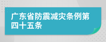 广东省防震减灾条例第四十五条