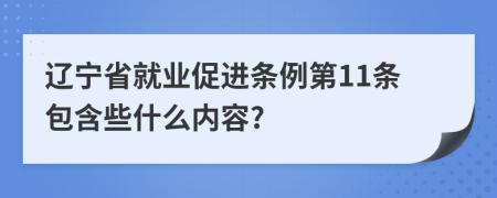 辽宁省就业促进条例第11条包含些什么内容?