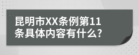 昆明市XX条例第11条具体内容有什么?