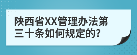 陕西省XX管理办法第三十条如何规定的?