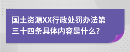 国土资源XX行政处罚办法第三十四条具体内容是什么?