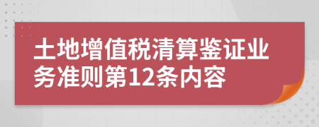 土地增值税清算鉴证业务准则第12条内容