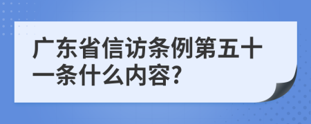 广东省信访条例第五十一条什么内容?