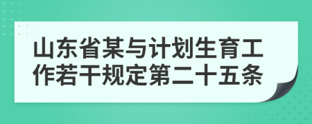 山东省某与计划生育工作若干规定第二十五条