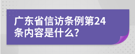 广东省信访条例第24条内容是什么？