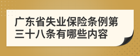 广东省失业保险条例第三十八条有哪些内容