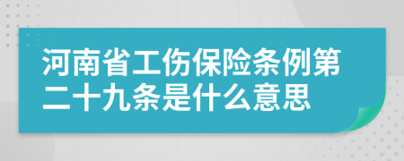 河南省工伤保险条例第二十九条是什么意思