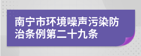 南宁市环境噪声污染防治条例第二十九条