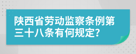 陕西省劳动监察条例第三十八条有何规定？