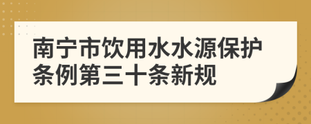 南宁市饮用水水源保护条例第三十条新规