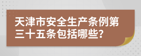 天津市安全生产条例第三十五条包括哪些？