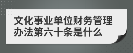 文化事业单位财务管理办法第六十条是什么