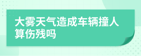 大雾天气造成车辆撞人算伤残吗